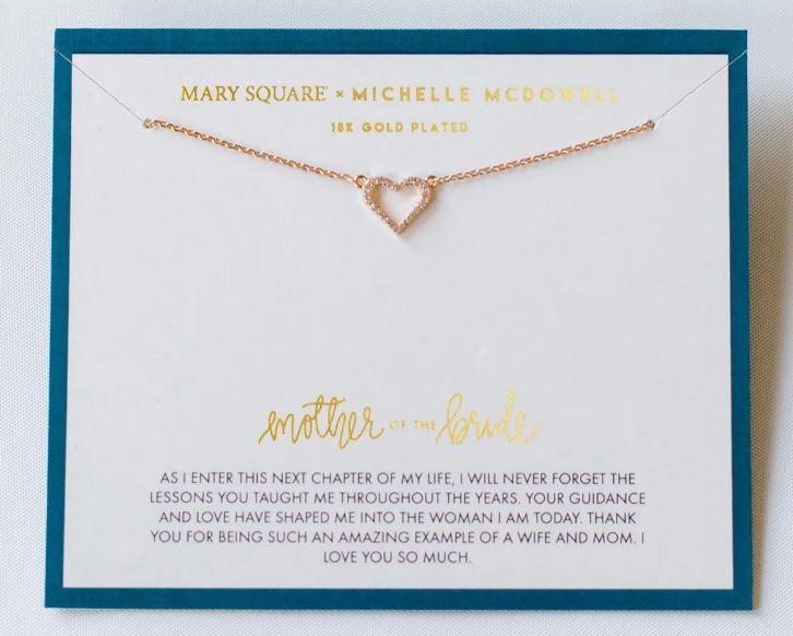 MOTHER OF THE BRIDE CARDED NECKLACE