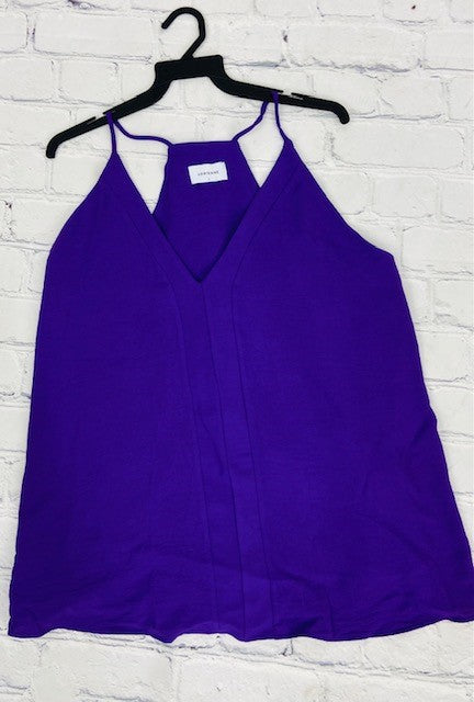 PATTY PURPLE SOLID FRONT TANK BLOUSE
