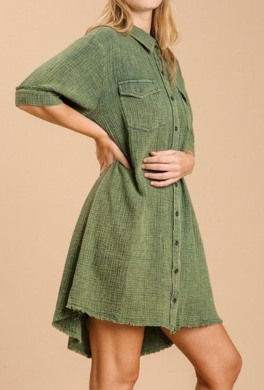SAGE MINERAL WASH DRESS