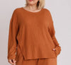 SUNSET RIBBED KNIT LONG SLEEVE TOP