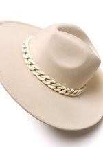 FEDORA HAT WITH GOLD CHAIN