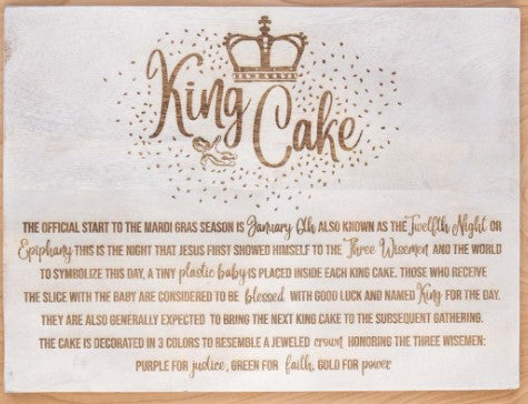 STORY OF THE KING CAKE SERVING BOARD