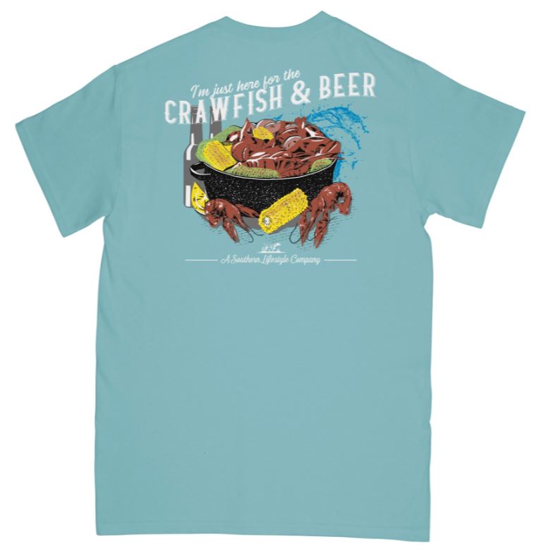 JUST HERE FOR CRAWFISH AND BEER TEE