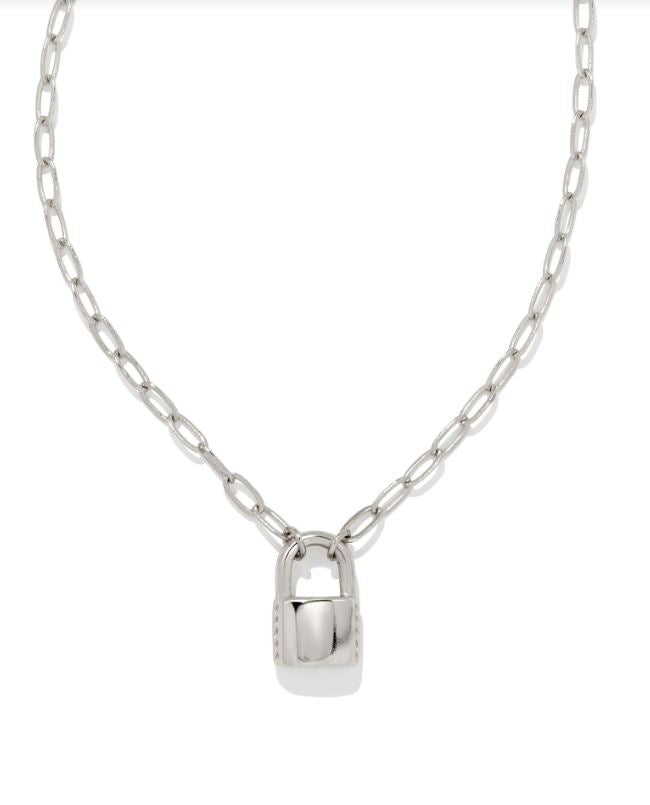 JESS SMALL LOCK SILVER NECKLACE