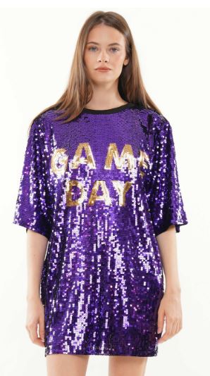 PURPLE GOLD GAME DAY SEQUIN