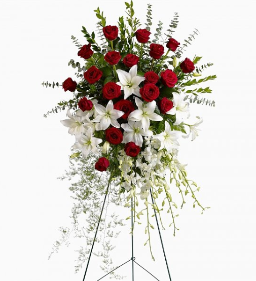 Rose and Lilies Tribute Standing Spray