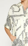 SATIN CREAM LEOPARD DRESS