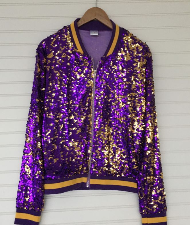 SEQUIN JACKET PURPLE AND GOLD
