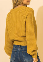 SO SWEET BALLOON SLEEVE KNITTED SWEATER