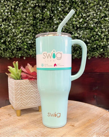 Swig Mega Mug 40 oz - Shimmer Aquamarine