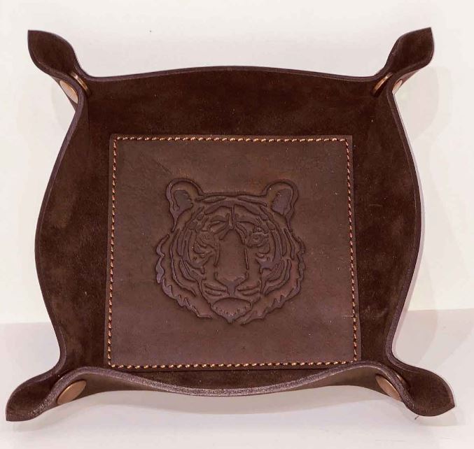 TIGER LEATHER EMBOSSED TRAY